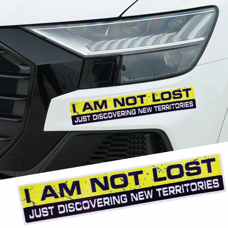 

Car Sticker NO ROAD NO PROBLEM Warning Reflective Decal Waterproof Personality Stickers Car Styling Bumper Decals 15cmx3cm