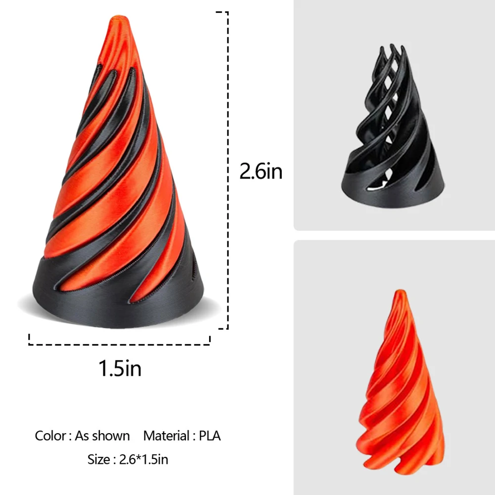3D Printed Spiral Cone Toy Impossible Pyramid Passthrough Sculpture Desk Toy Pass Through Pyramid Fidget for Kids and Adults fidget toy sensory fidget toy finger sensory toy