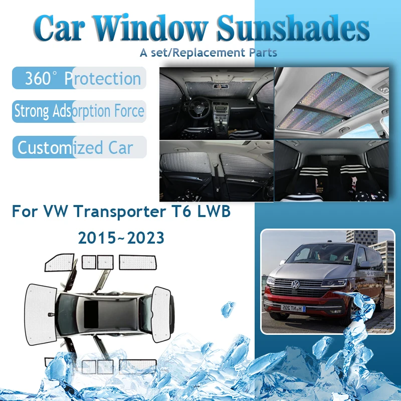 

Car Sunshade Cover For VW Volkswagen Transporter T6 Long Version 2015~2023 Sunscreen Window Coverage Pads Sun Shades Accessories