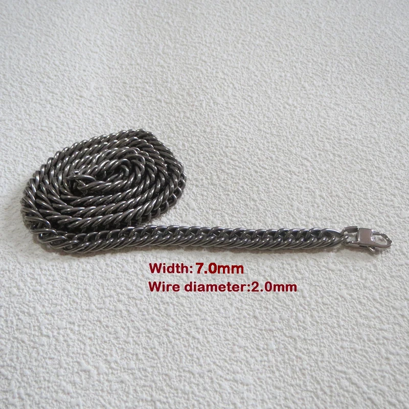 Pure Titanium Horsewhip Chain Necklace Titanium Hip Hop