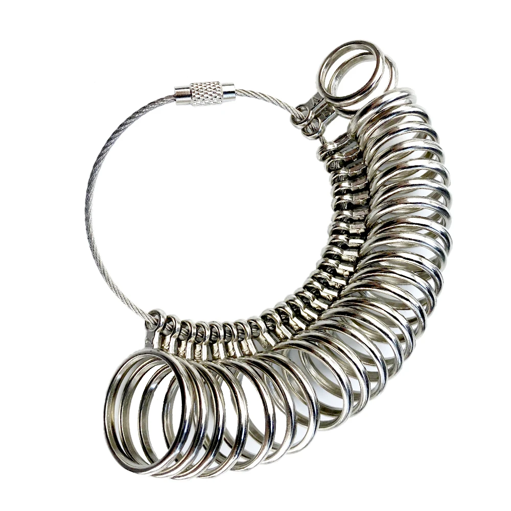 NIUPIKA HK/US/JP/UK/EU Aluminum Ring Rod Metal Ring Ring Multi-size Specification Size Measurement Screening Jewelry DIY Tool