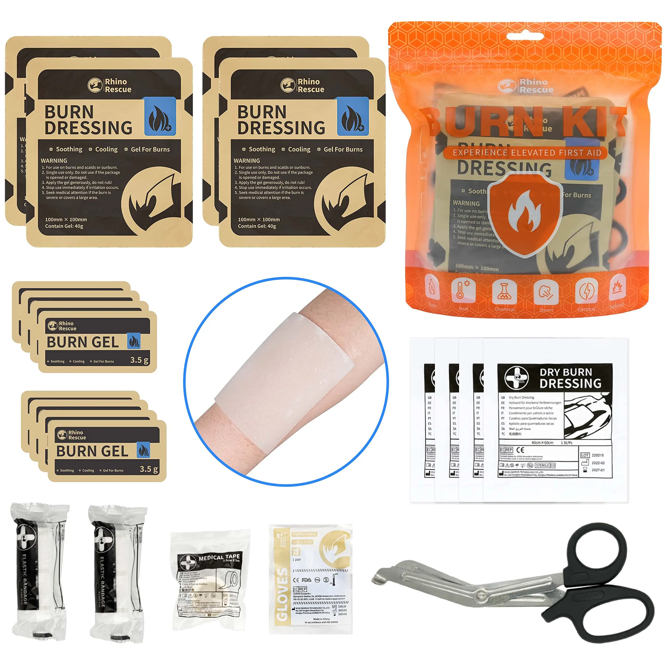 Rhino Rescue Medicazione Per Ferite In Idrogel Trasparente 10X10Cm Burn Care Burn Gel Dressing
