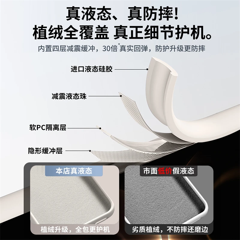 Luxury Liquid Soft Silicone Shockproof Bumper Case with Comfortable Feel