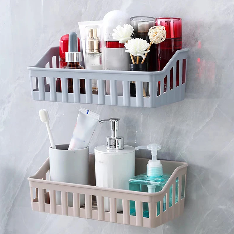 Bathroom Shelf Bathroom Shelf Rack Bathroom Storage Rack Wall Shelf Organizer-Plastic No Drill Bathroom Shelf Organizer Shower Storage Rack Wall Mount Toilet Shampoo Holder