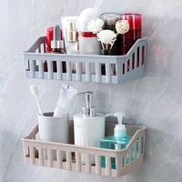 Plastic Bathroom Shelf Organizer No Drill Organizer Shower Storage Rack Wall Mount Toilet Shampoo Holder Bathroom Accessories 2