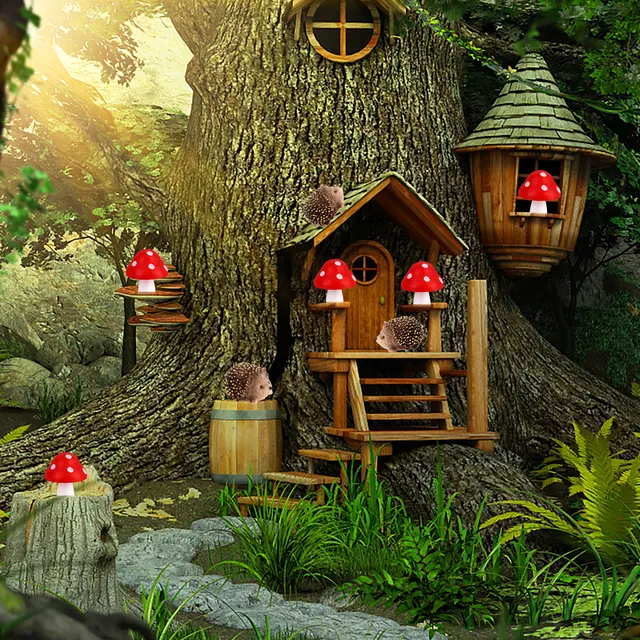 3/5/8Db Gyanta Sündisznók És Gomba Miniatűr Tündér Kültéri Állatok Figurák Növényi Edényekhez Bonsai Kézműves Dekoráció Kerti Készletek - Image 3