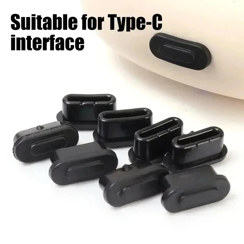 Type-C Dust Plug USB Charging Port Protector - Plastic Cover Smart Phone Accessory (10/1 Pack)