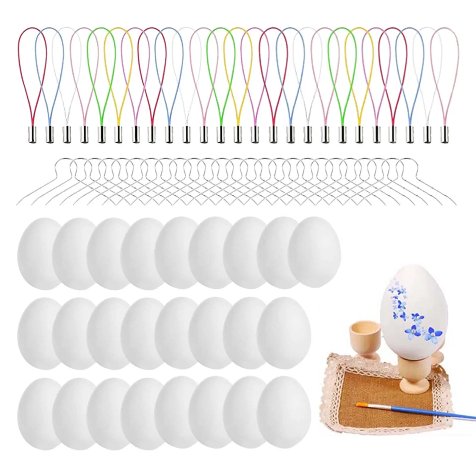 

Белые пасхальные яйца с крючком, 25 шт., пустые пасхальные яйца для дома и офиса, аксессуары для детской комнаты, праздничное торжество