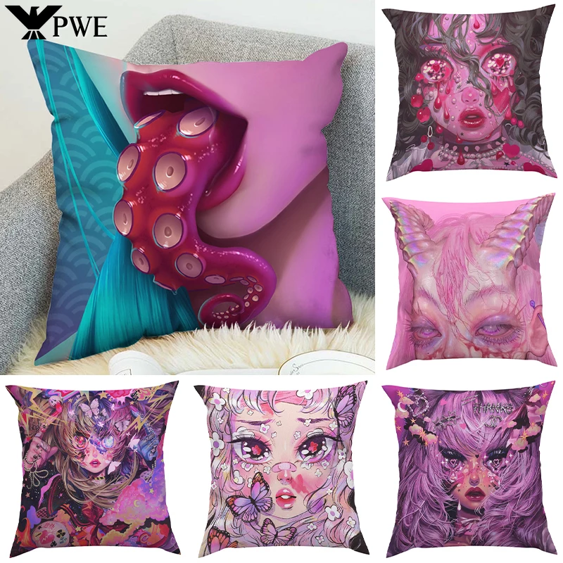 

Art Throw Pillow Covers for Bed Pillows Cushions Home Decor Cushion Cover 45*45 Pillowcase Pilow Cases Car Decoration