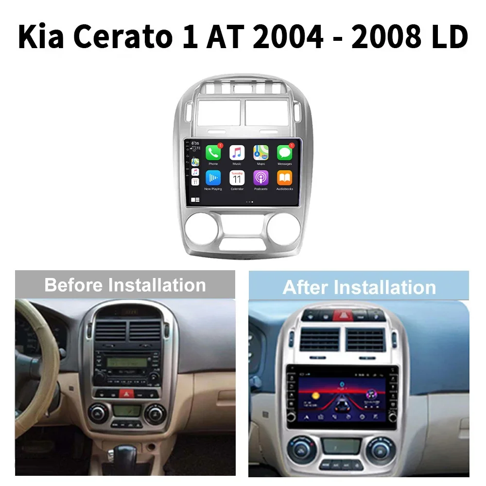 Para Kia Cerato 1 LD 2005-2006 AUTO AC Radio de coche reproductor de vídeo Multimedia navegación pantalla Android para coche 4G GPS No 2 din 2