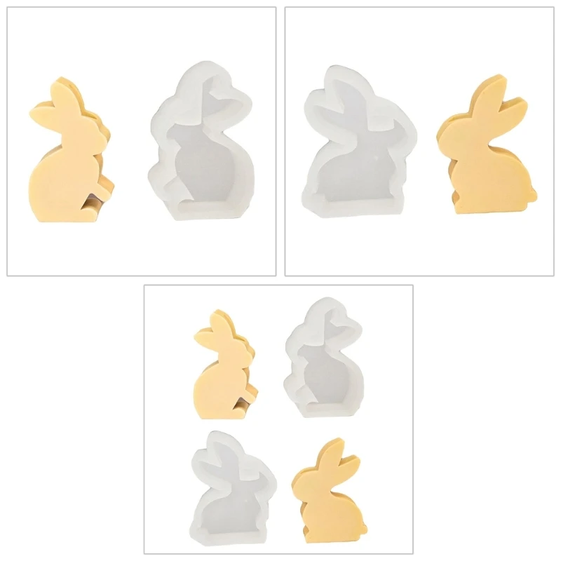 

3D Rabbit Holder Silicone Mold Easter Candlestick Mold Gypsum Cement Mold Storage Box Mold DIY Craft Home Decor