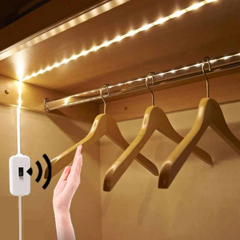 

LED Sensor Lamp USB LED Strip Hand Sweep Waving ON OFF 1~5M Under Cabinet Lights DC 5V Backlight TV Kitchen Bedroom Smart Lamp