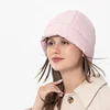 Fashion Quilted Fluffy Down Beanies Hat Outdoor Warm Lightweight Ear Protection Cold Hat Winter Hood New Women Pullover Skullies 3