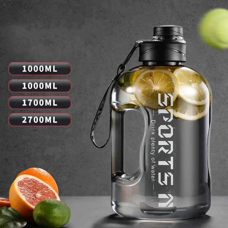 

1700ml/2700ml Gym Cycling Cup Sports Bottle Plastic Water Cups Portable Large Capacity Water Bottle for Men Women Drink Bottles