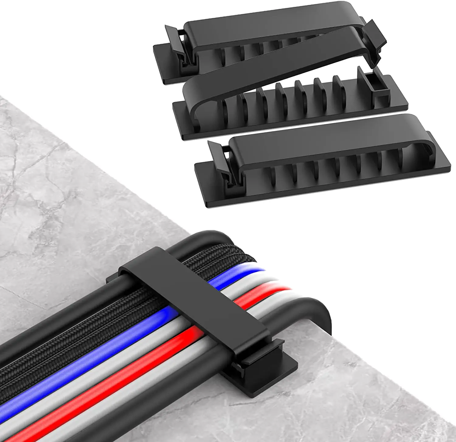 สายจัดสายการจัดการสายไฟลวดผู้ถือสาย USB แบบยืดหยุ่น Winder Tidy คลิปซิลิโคนสําหรับเมาส์คีย์บอร์ดหูฟัง Protector 1