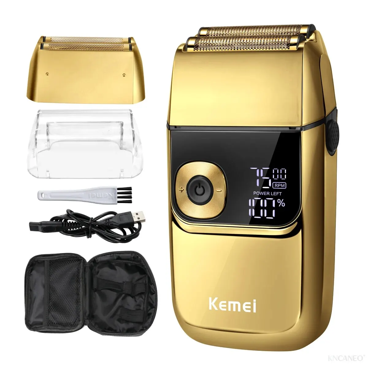 KEMEI Double Foil Professional Electric Shaver for Razors Head for Bald ...