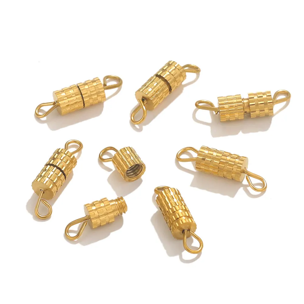 

5pcs Stainless Steels Bracelet Connection Clasps Screw Buckle Jewelry Making DIY Jewelry Connectors For Necklace Supplies Parts