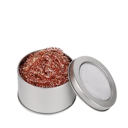 Copper Wire Soldering Iron Tip Cleaner with Metal Dross Box (D)