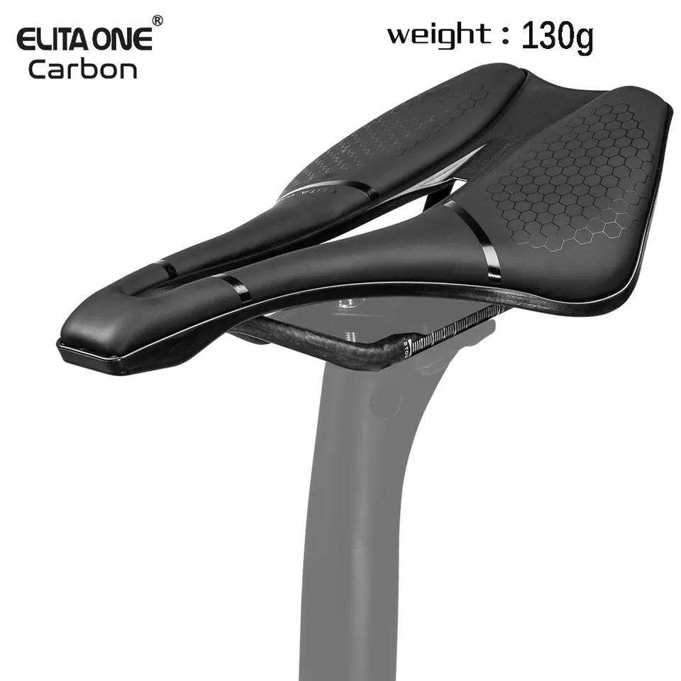 Elitaone-ロードバイクとMTB用のカーボンサドル 130g サイズ245x139mm Sb695803eba7843a7a5757a6d580b7