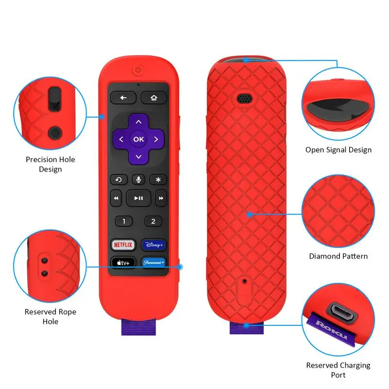 ROKU 울트라 2022 리모컨 보호 케이스, 충격 방지 실리콘 커버, 분실 방지, 세척 가능한 원격 케이스 교체