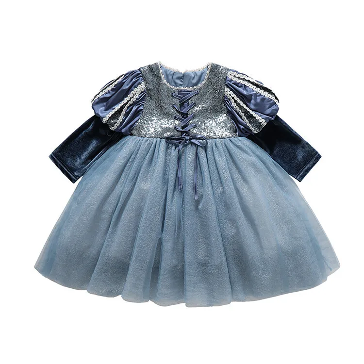 Girls Dress 2023 Spring  Autumn New Western Style Children Trendy Birthday  Little Girl Princess Dress - 5