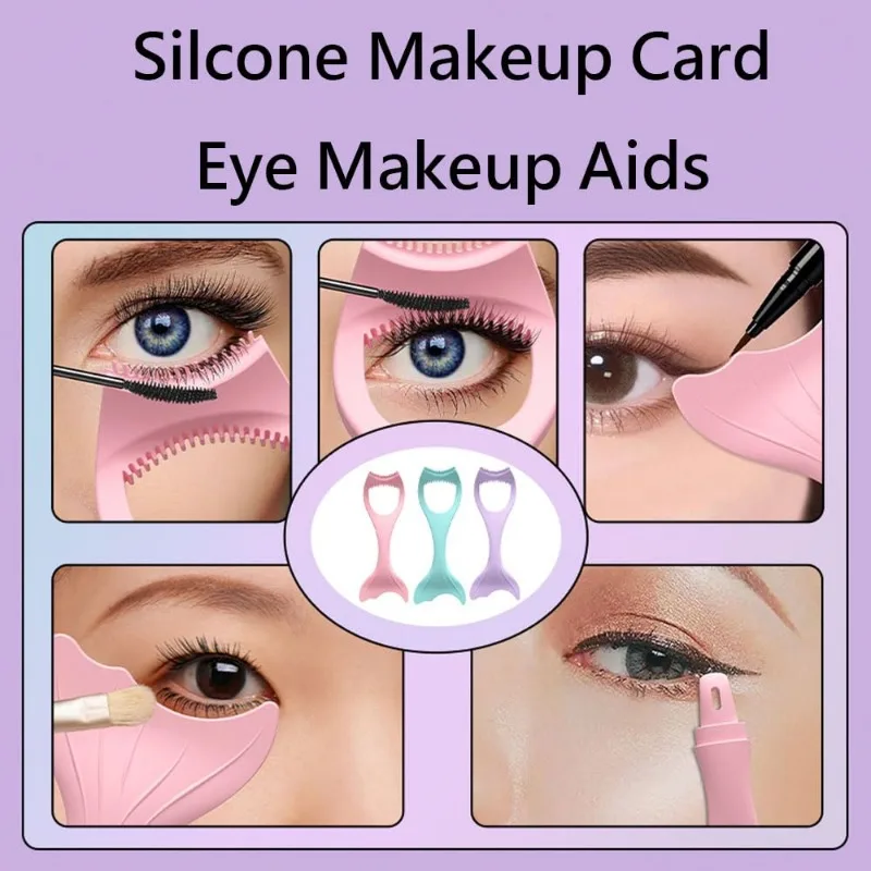 Winged Eyeliner Stencil Mascara Shield Applicator Set Resusable Silicone Eyeliner Guide Tool for Eye Makeup 2Pcs Set