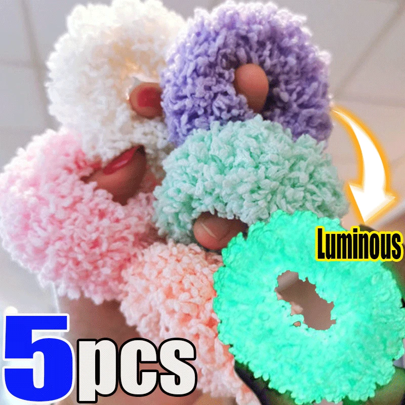 

Luminous Hairband Scrunchies Colorful Fluorescent Large Intestine Hair Ring Ropes Women Ponytail Holder Elastic Headwear Circle