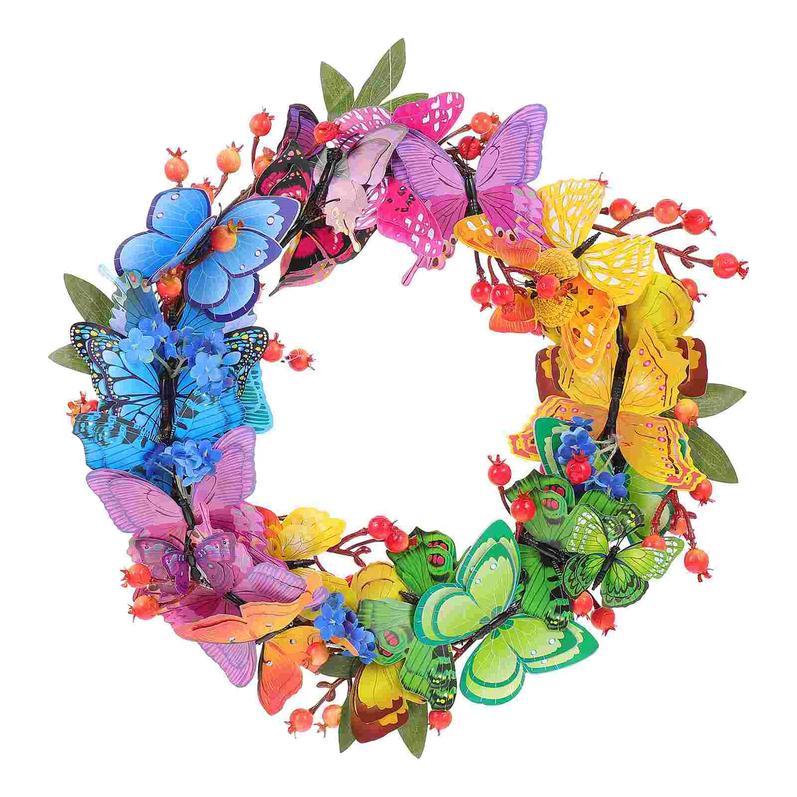 

Butterfly Wreath Artificial Butterflies Decor Hanging Summer Front Door Garland Branch Office Spring Outdoor