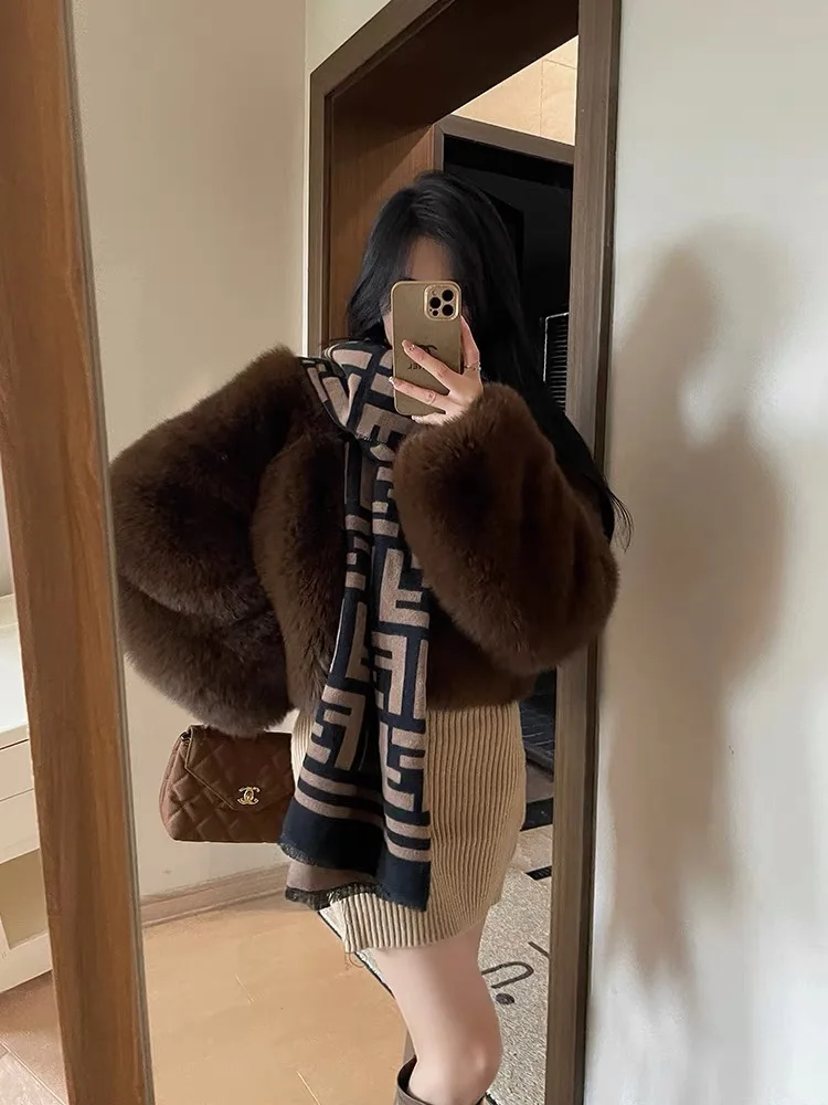 2023 Winter Faux Fur Coats for Female Solid Color Long Sleeve High Waist Women's Warm Coat Loose Fuzzy Fur Jacket Lady Outerwear