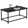 Black Coffee Table Simple Modern Rectangular Center Table Open Space Minimalist, Café Tables 2