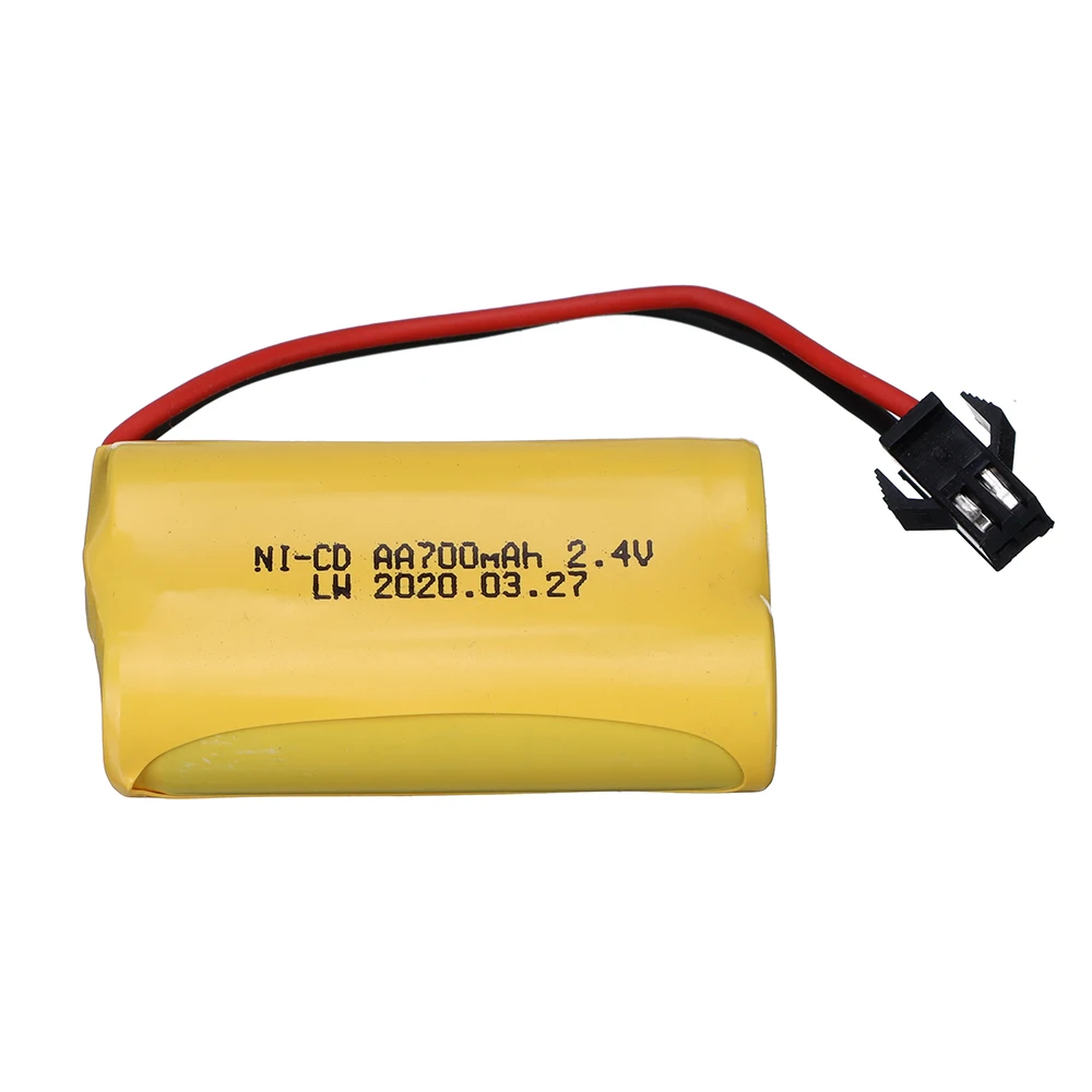 Batterie rechargeable 2.4V-9.6V 700mAh pour véhicules RC, avec câbles de connexion