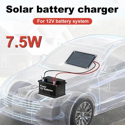 Solar Panel Trickle Charger and Maintenance Kit, 12V 7.5W - 7.5W