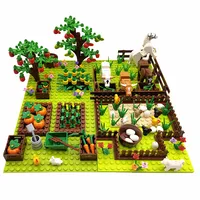 MOC Farm Animals Trees Plants Building Blocks for Kids Compatible Classic Bricks Juguetes Bloques Base Plate Toys for Children 1