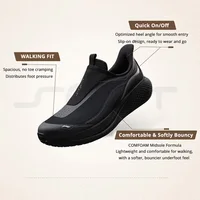 LI-NING SOFT GO 3 SLIP ON Chaussures de marche pour hommes, confortables, à talon épais, décontractées, sportives, design à enfiler, AGLW009 4