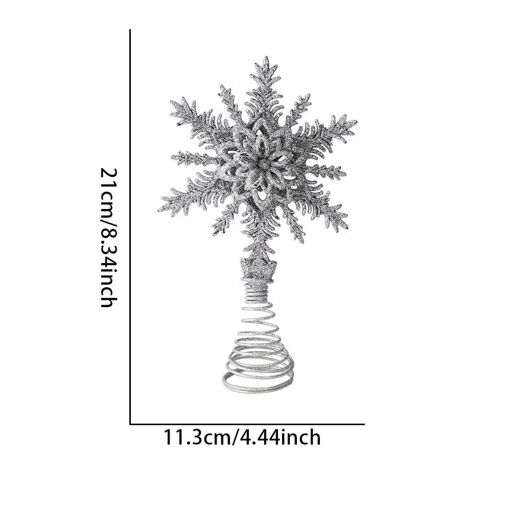 Gold Silver Ironwork Snowflake Christmas Tree Toppers Ornament