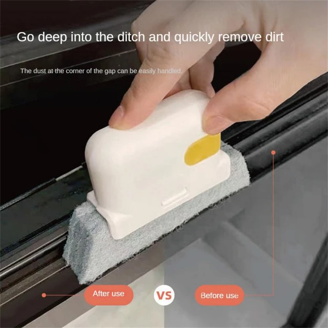 2 in 1 Groove Cleaning Tool Window Frame Door Groove Cleaning Brush Sliding  Door Track Cleaning Tools Hand-held Crevice Cleaner