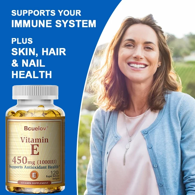 1681-526c9a.jpg Bcuelov Vitamin E 450MG (1000 IU) - Natural Antioxidant, Promotes Skin, Immune and Heart Health, Helps Blood Circulation