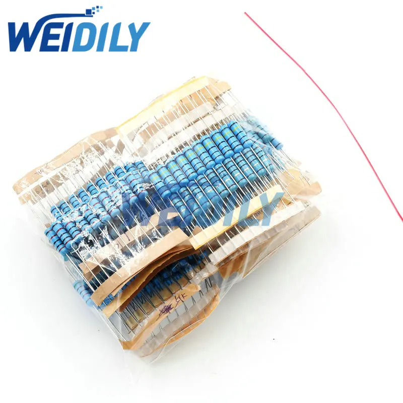 2W Metal Film Resistor Kit 1% Resistor Assorted Kit Set 10 ohm-1M ohm Resistance Pack 30 Values Each 10pcs 300PCS metal film resistor metal film resistors