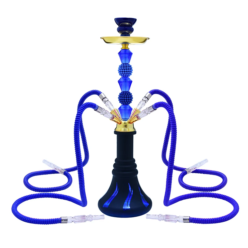 

Hookah Complete Set, 4 Hose Premium Shisha Kit With Large Capacity Glass Vase Hookah Bowl Narguile