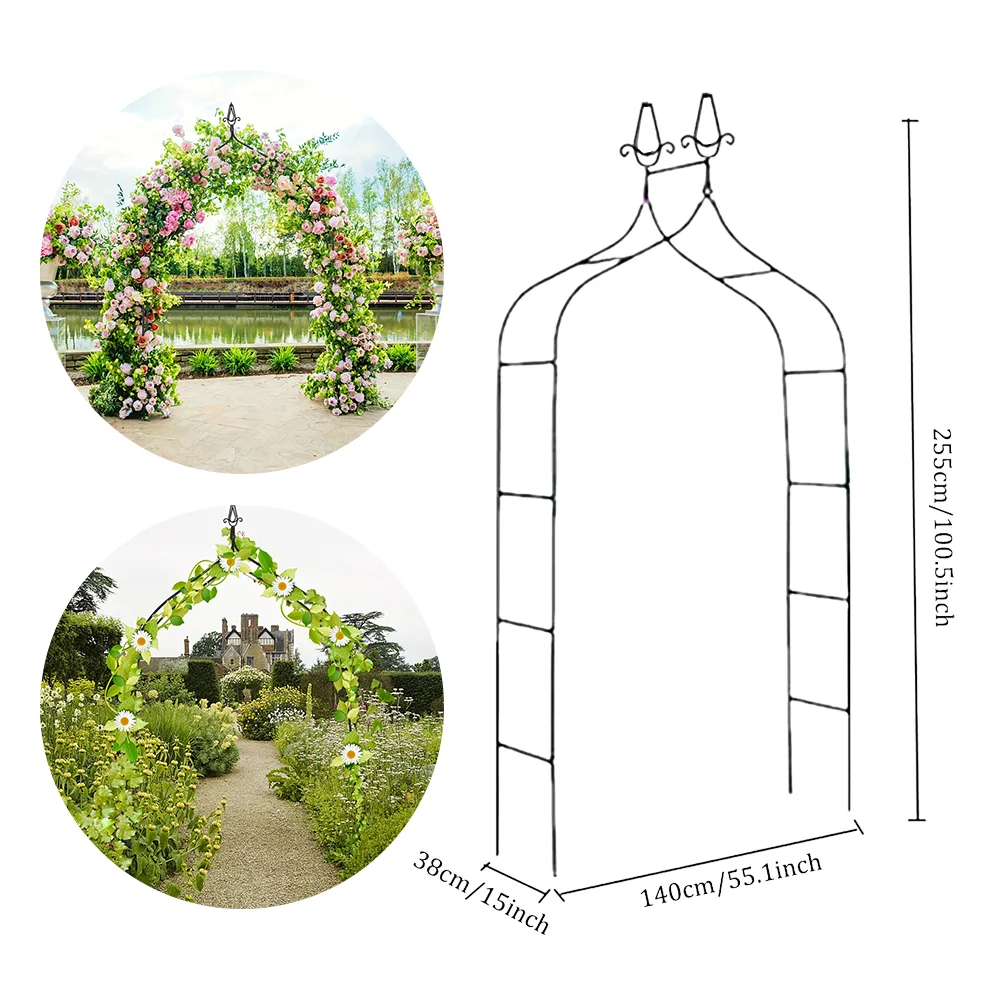 Steel Garden Arch Wedding Arch Stand Flower Frame Balloons Archway Outdoor Lawn Activity Decor Birthday Party Decor Props 1set