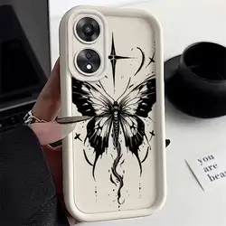 Black Butterfly Pattern Sky Eye Phone Case Cover - OPPO A83 (White)