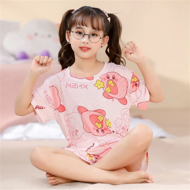 Sanrios Kawaii Cute Cinnamoroll Cartoon Anime Pajamas Cotton Short-sleeved  Shorts Can Be Worn Outside Summer Home Clothes Set