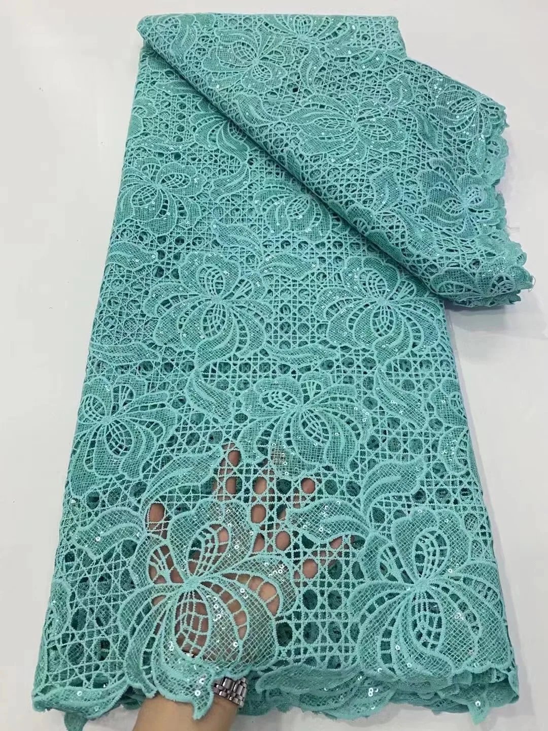

French Nigerian Milk Silk Print Net African High Quality Tulle Mesh Lace Fabric For Dress Party 5 Yards/Lot
