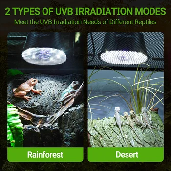 Reptile LED/UVB Lamp 2 Mode Switching Lizard Turtle Calcium Supplement Heating Light Amphibians Breeding Box Lighting Supplies 1