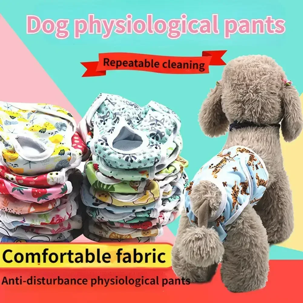 Reusable Female Dogs Diaper Pants Sanitary Female Dog Pants Diapers for Dogs Menstruation Pet Cat Physiological Safety Pants