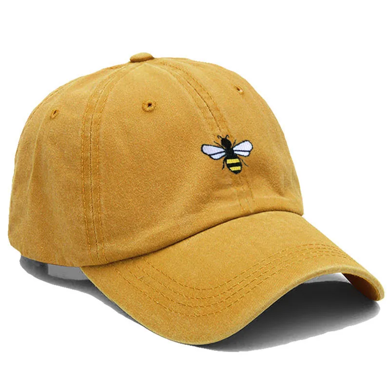 Embroidered Honeybee Baseball Caps for Men Women Retro Soft Washed Cotton Dad Hat Adjustable Snapback Cap Dropshipping baseball cap baseball caps baseball hats