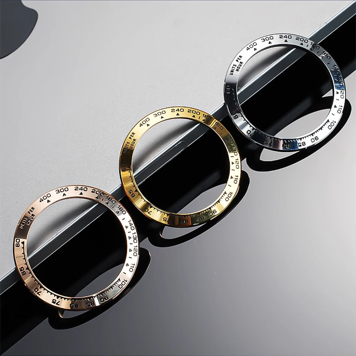 Sloped Ceramic Silver Bezel Insert for Watches - 38.5*30.5mm