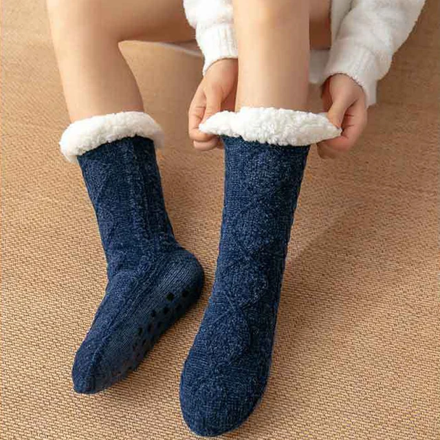 Fuzzy Sock Womens Winter Warm Plush Female Non Slip Anti Skid Grip