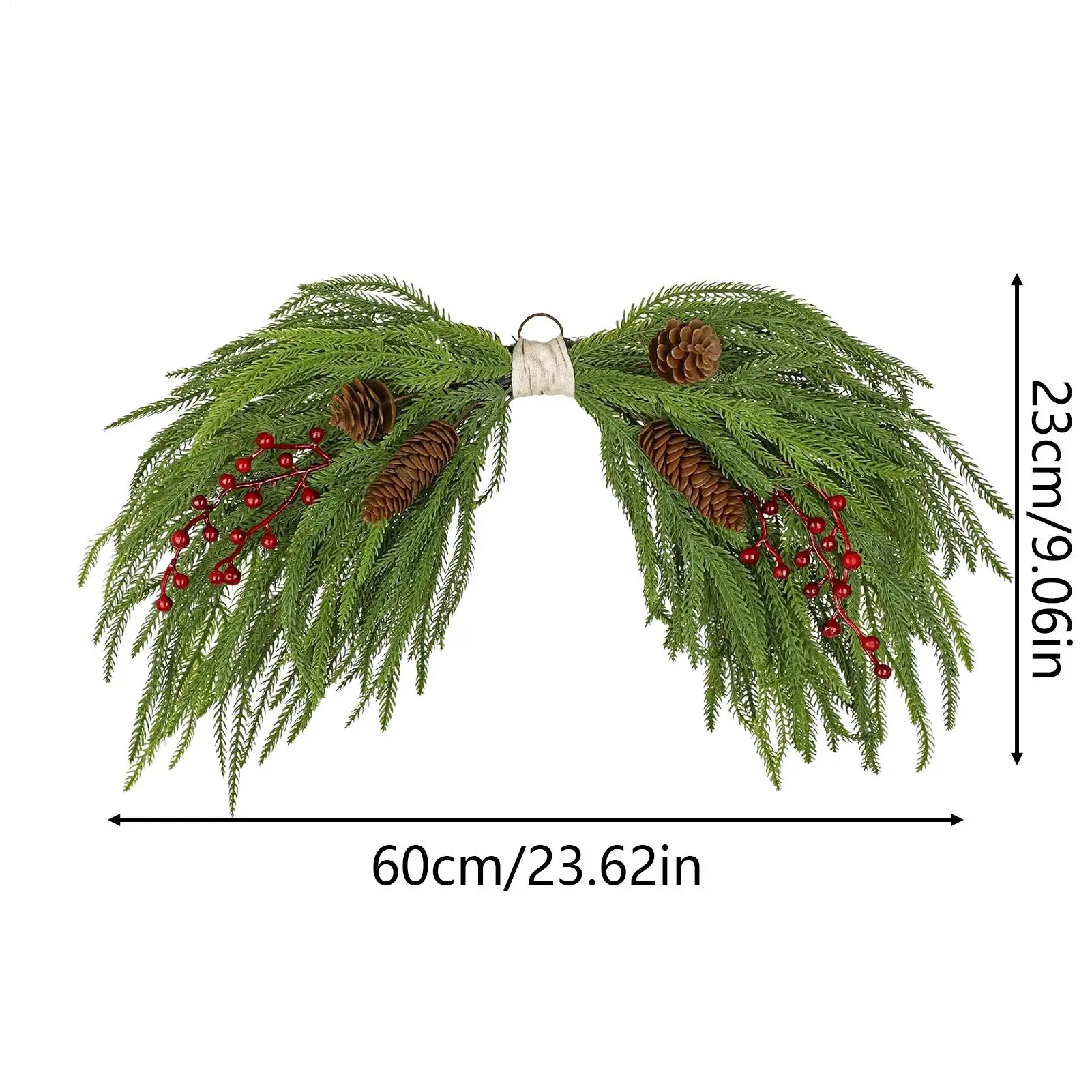 Christmas Wreath Outdoor 24 Inch Hangable Realistic Artificial Front Door Christmas Swag For Indoor Window Mantel Restaurant