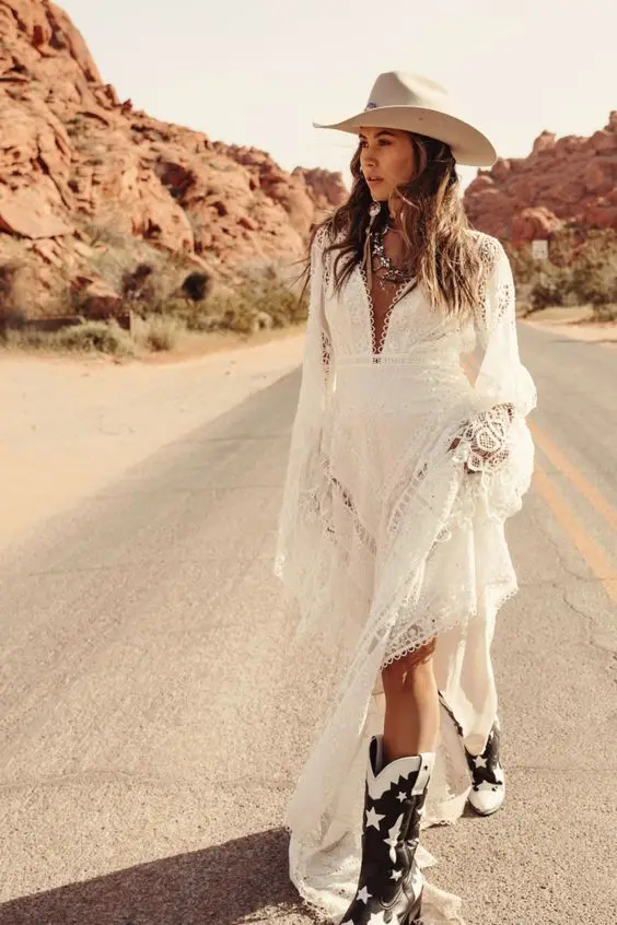 Crochet Lace Cotton Beach Wedding Dresses Long Sleeve Hippie Bohemian Moonrise Canyon Western Country Bridal Gowns - AliExpress 320 Crochet Lace Cotton Beach Wedding Dresses Long Sleeve Hippie Bohemian Moonrise Canyon Western Country Bridal Gowns - AliExpress 320